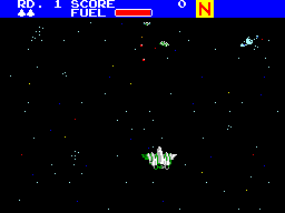 Zaxxon 3-D (SEGA Master System) screenshot: Flying through space.
