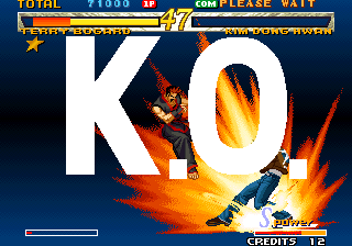 Garou: Mark of the Wolves (Neo Geo) screenshot: K.O.