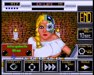 Plexu: The Time Travellers (Amiga) screenshot: Intergalactic shop