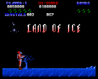 Plexu: The Time Travellers (Amiga) screenshot: Level 2 Land of Ice