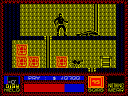 Saboteur (ZX Spectrum) screenshot: Opponents-people are killed easily. You can not say this about dogs.