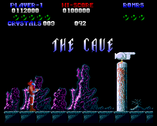 Plexu: The Time Travellers (Amiga) screenshot: Level 3 The Cave