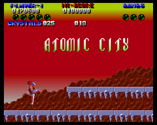 Plexu: The Time Travellers (Amiga) screenshot: Level 4 Atomic City