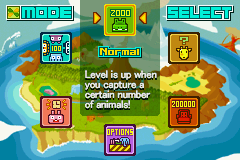 Zoo Keeper (Game Boy Advance) screenshot: Mode Selection