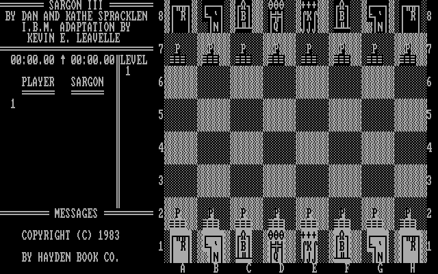 Sargon III (DOS) screenshot: Game Mode (CGA / Original Release version 1983)