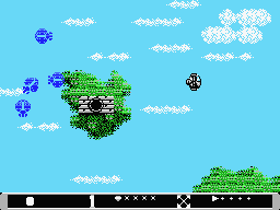 Barunba (MSX) screenshot: Position your weapon ring in such a way that it shoots upwards.