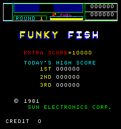 Funky Fish (Arcade) screenshot: title screeen