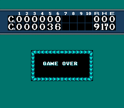 Bases Loaded 3 (NES) screenshot: Mental note: Never go for the lefty.