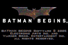 Batman Begins (Game Boy Advance) screenshot: Title screen
