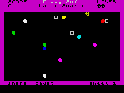 Laser Snaker (ZX Spectrum) screenshot: Game start