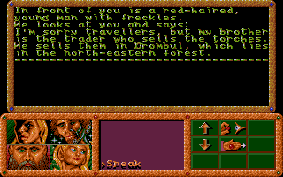 Dragonflight (Atari ST) screenshot: Speaking with villager