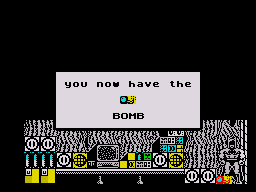 Batman: The Caped Crusader (ZX Spectrum) screenshot: When you pick an item up an info screen tells you what it is
