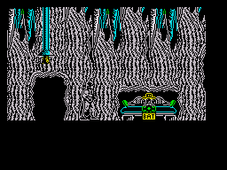 Batman: The Caped Crusader (ZX Spectrum) screenshot: The back of the batmobile but you cant drive it sadly