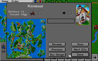Alterra (Atari ST) screenshot: City screen