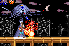 Contra Advance: The Alien Wars EX (Game Boy Advance) screenshot: Aerial attack: strike back fast or you'll die!