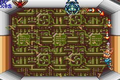 Contra Advance: The Alien Wars EX (Game Boy Advance) screenshot: Now, the next target to eliminate is a little and malicious "cyber-arachnid"... :S