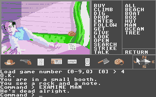 Mindshadow (Atari ST) screenshot: He's dead, Jim!