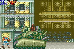 Contra Advance: The Alien Wars EX (Game Boy Advance) screenshot: Other times, a tank can represent a great threat!