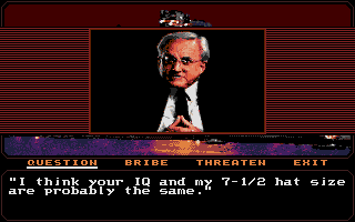 Mean Streets (Atari ST) screenshot: Frank Schimming, ruthless business man.