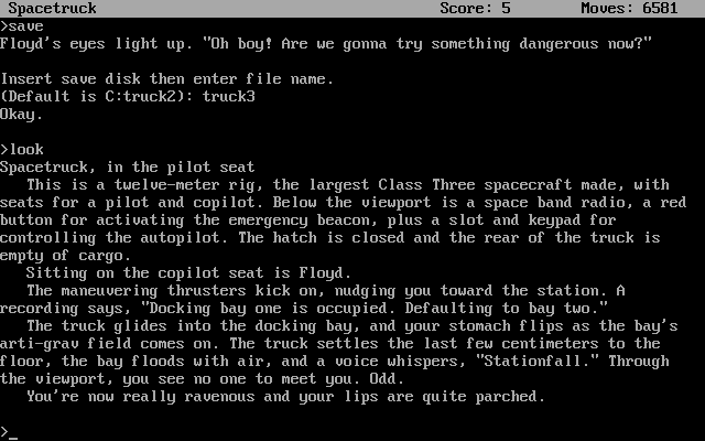 Stationfall (DOS) screenshot: Making Stationfall.
