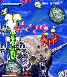 Cybattler (Arcade) screenshot: Taking fire