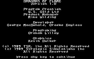 Dragons of Flame (Atari ST) screenshot: Screen title
