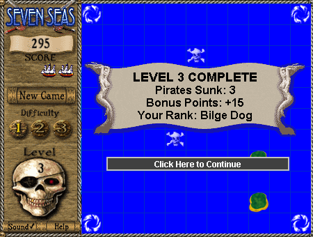Seven Seas Deluxe (Browser) screenshot: Level complete