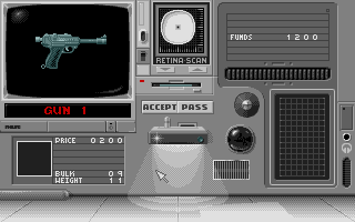 Corporation (Atari ST) screenshot: Choosing weapon