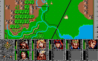 Dragons of Flame (Atari ST) screenshot: Map of the world