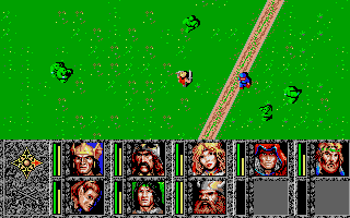 Dragons of Flame (Atari ST) screenshot: Enemies all around (those green rocks or something)