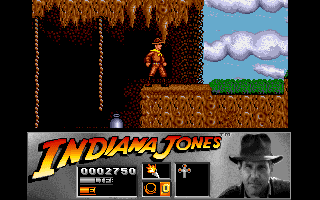 Indiana Jones and the Last Crusade: The Action Game (Amiga) screenshot: Level 1 - Cave exit.