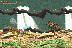 Arthur and the Invisibles: The Game (Game Boy Advance) screenshot: Though Arthur seeks a mosquito in this level, he must avoid all mosquitoes he comes along before the end of the level...
