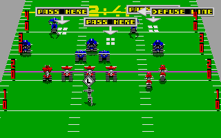 Cyberball (Atari ST) screenshot: Demonstration of the pass targets