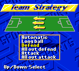 FIFA International Soccer (Game Gear) screenshot: Team Strategy