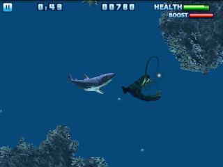 Hungry Shark: Part 1 (Android) screenshot: Ugly fish won't know what hit him
