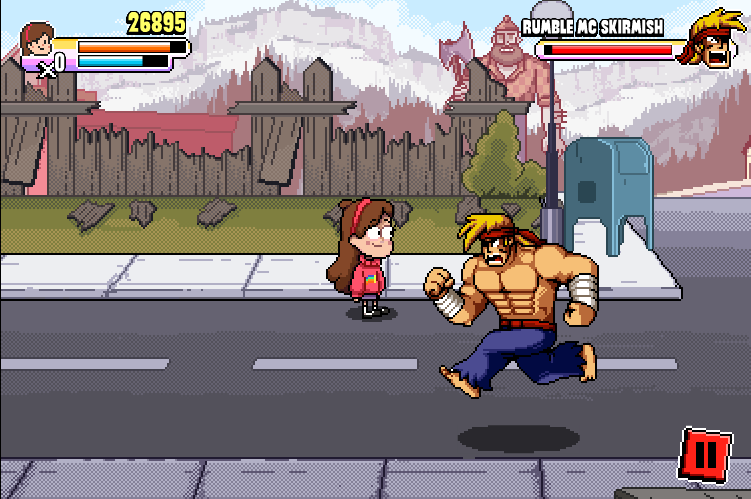 Disney Gravity Falls: Rumble's Revenge (Browser) screenshot: The main boss of game - Rumble McSkirmish