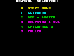 Cosmic Wartoad (ZX Spectrum) screenshot: Main menu