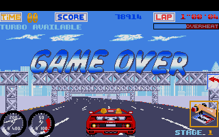 Turbo Out Run (Atari ST) screenshot: And that was it for this joyride.