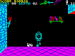 Underwurlde (ZX Spectrum) screenshot: Death.