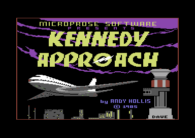 Kennedy Approach (Commodore 64) screenshot: title screen