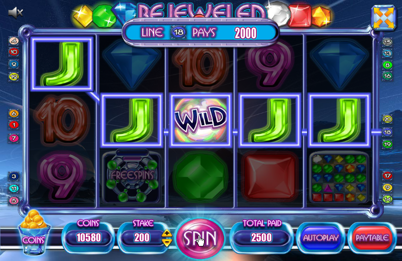 Bejeweled 2: Slots (Browser) screenshot: Whoa, five Js, this is a rare one.