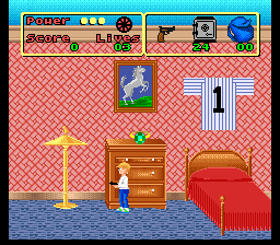 Home Alone (SNES) screenshot: Starting out in Kevin's room