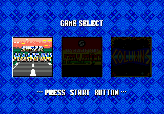 Triple Score: 3 Games In One (Genesis) screenshot: Game Select Screen