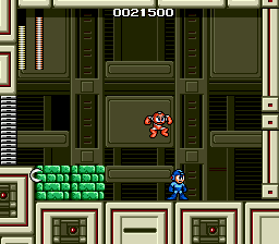 Mega Man: The Wily Wars (Genesis) screenshot: Fighting against Cutman (Mega Man 1)
