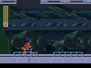 Mega Man X3 (SNES) screenshot: The music is GREAT when you play as Zero in the first level.