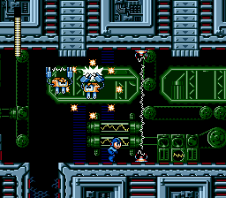 Mega Man: The Wily Wars (Genesis) screenshot: Sparkman stage (Mega Man 3)