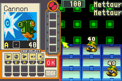 Mega Man Battle Network 2 (Game Boy Advance) screenshot: Let's use the canon