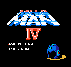 Mega Man 4 (NES) screenshot: Title screen