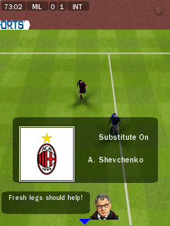 FIFA 09 (Symbian) screenshot: Substitution