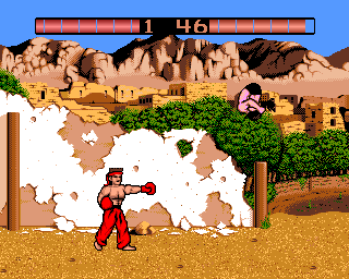 Fist Fighter (Amiga) screenshot: Another round with different fighter - same and only one scenery.